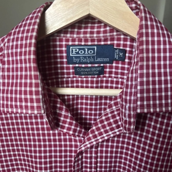 Polo Ralph Lauren Men’s Curham Sport Red Cotton Plaid Button Up Size M - Picture 5 of 7